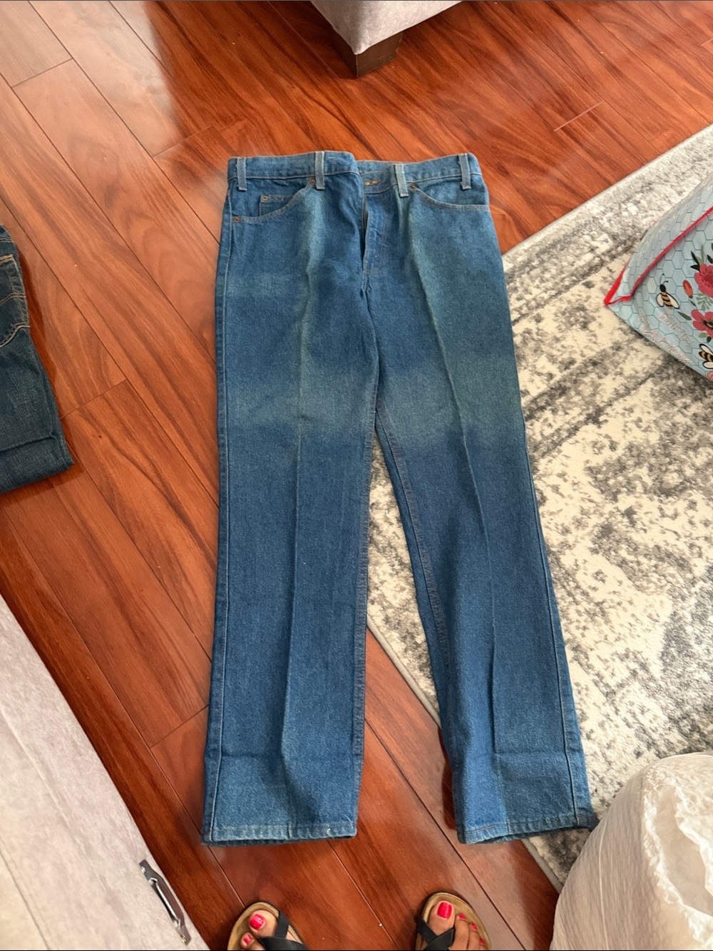 Vintage Levis 517 Jeans Mens 34x30 Blue Denim Boot Cut Orange Tab US Made 1980